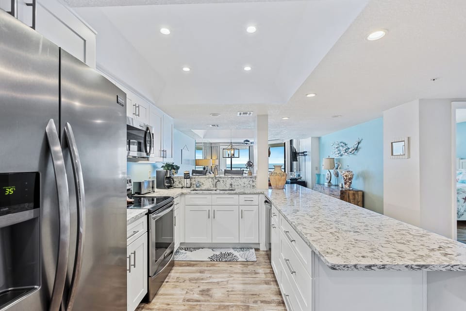 While in the kitchen, you can view the ocean. What a treat while you are preparing treats!