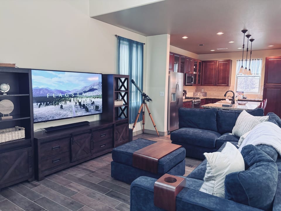 Cozy up to a movie on the extra large, extra comfortable couch