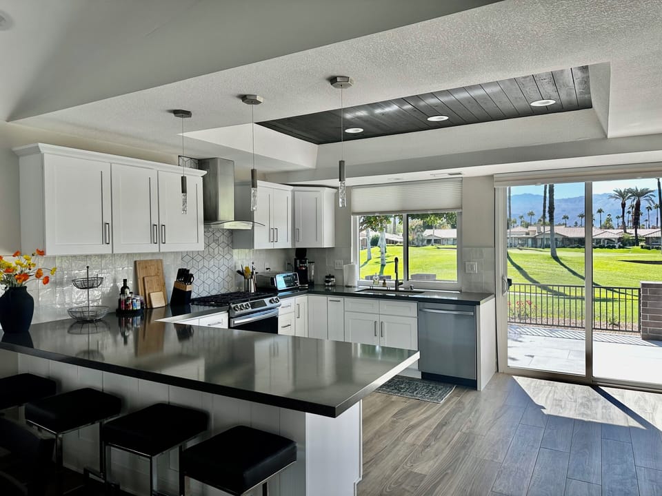 Enjoy gorgeous views from the roomy peninsula! 