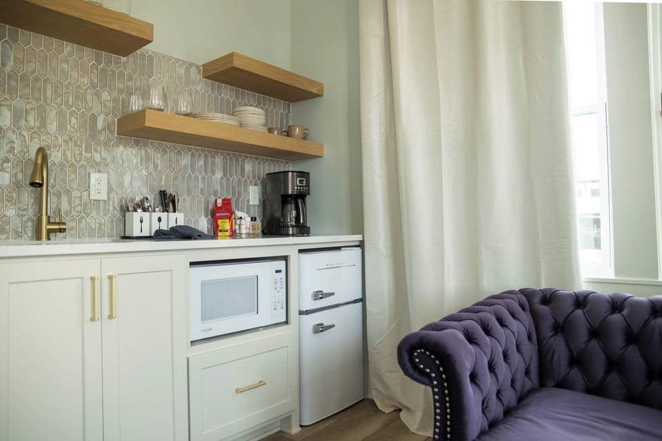 Kitchenette with microwave, mini-fridge and coffee maker