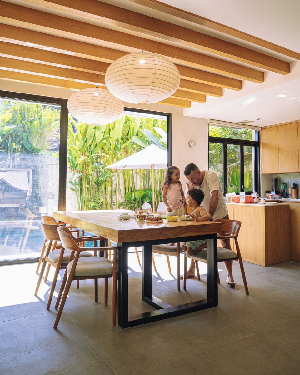 kids activity on dining table 