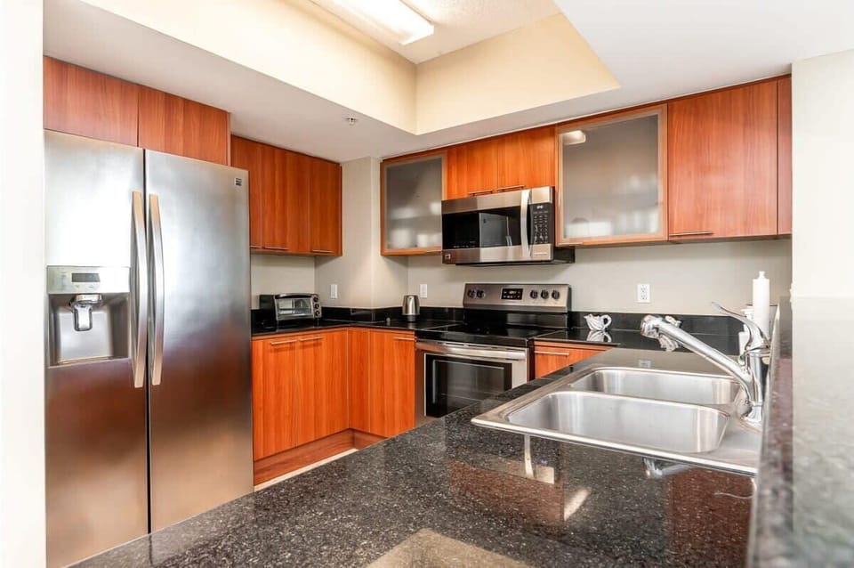 Fully equipped kitchen for all your cooking needs.