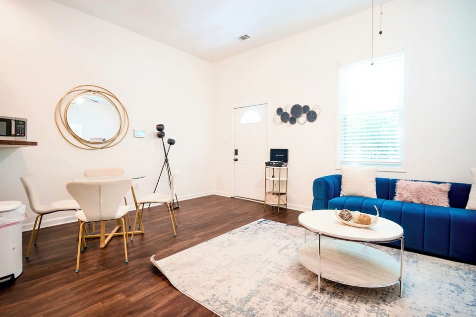 Living room and dining area