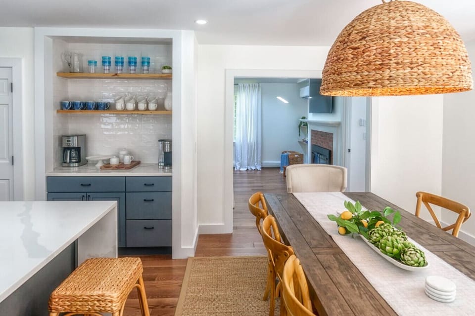 The Kitchen and Dining Area Flows Smoothly into The Outdoors and Living Room