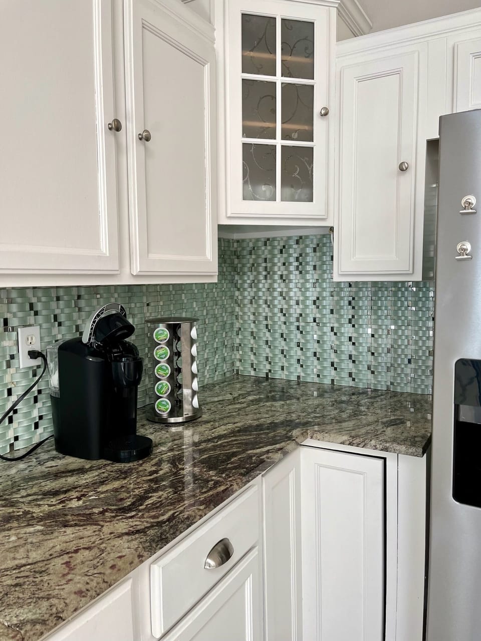 Keurig with a stock of K-cups 