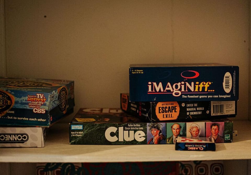 Board games available to enjoy!