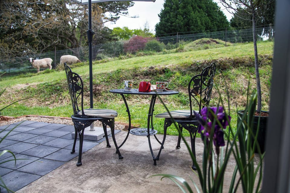 Private outdoor seating area... next to nature.