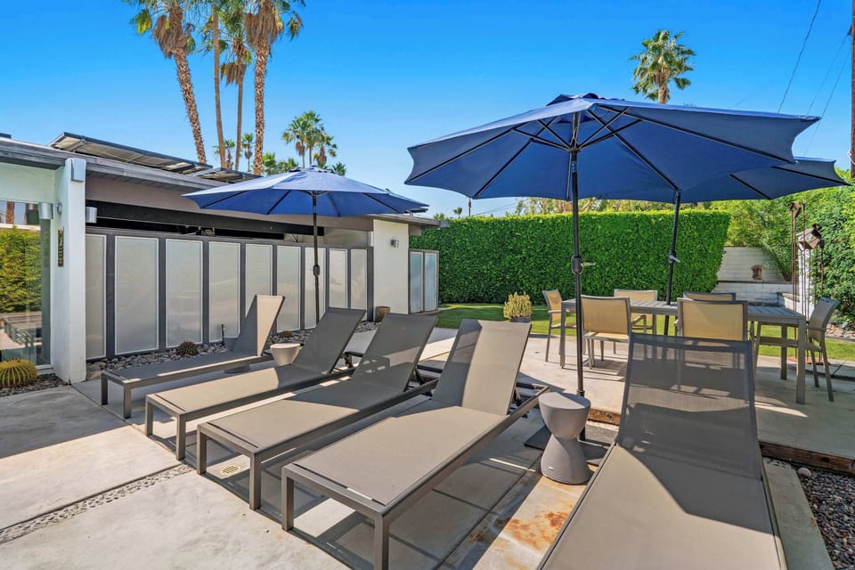 Private pool with outdoor seating