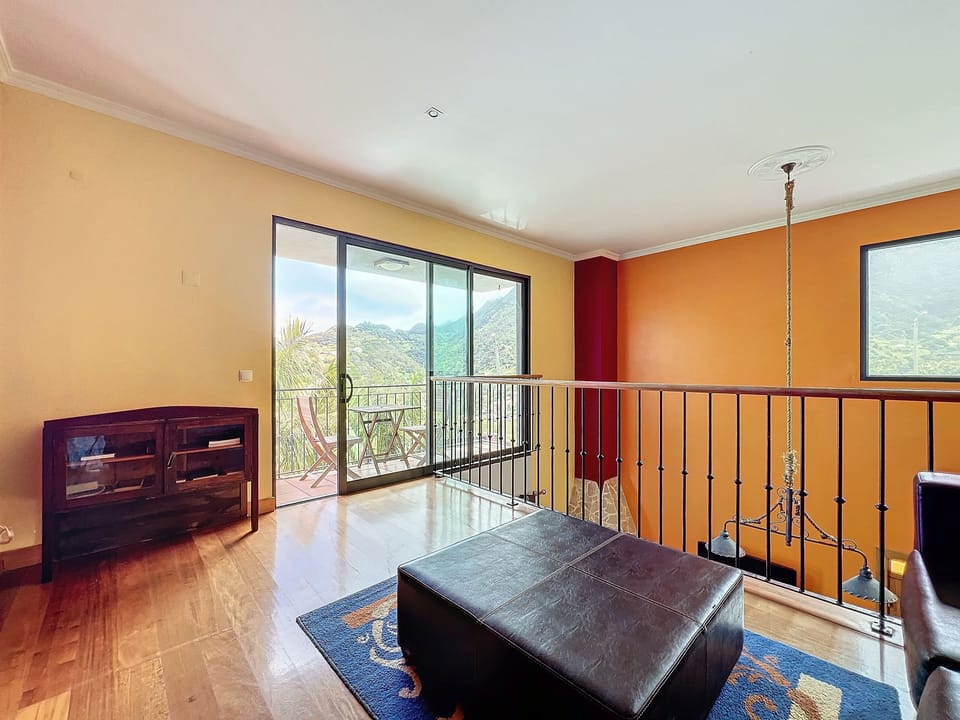 Flat-screen TV, fireplace