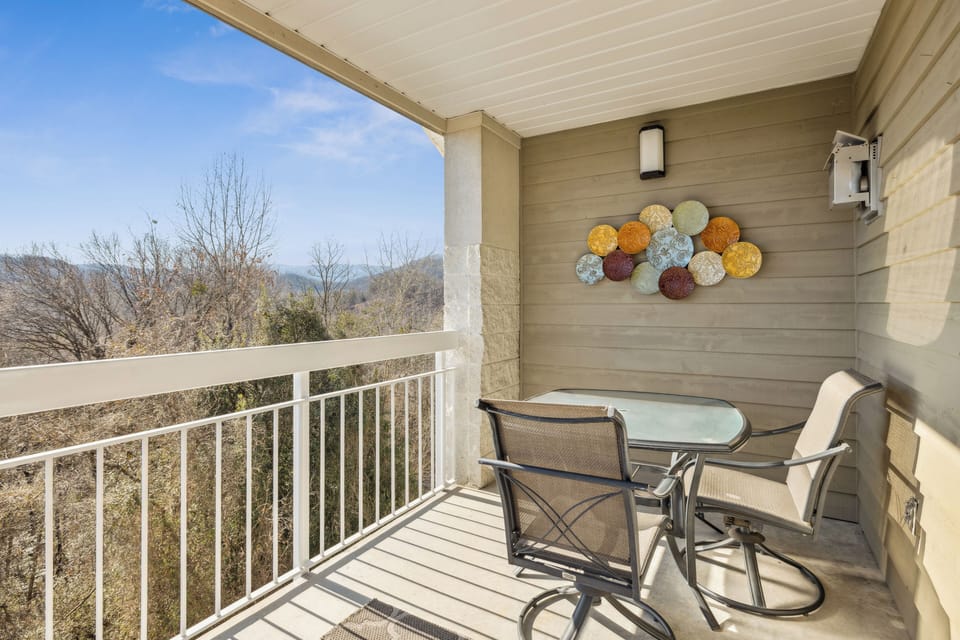 Private Balcony with Mountain and Downtown Pigeon Forge View from your Condo