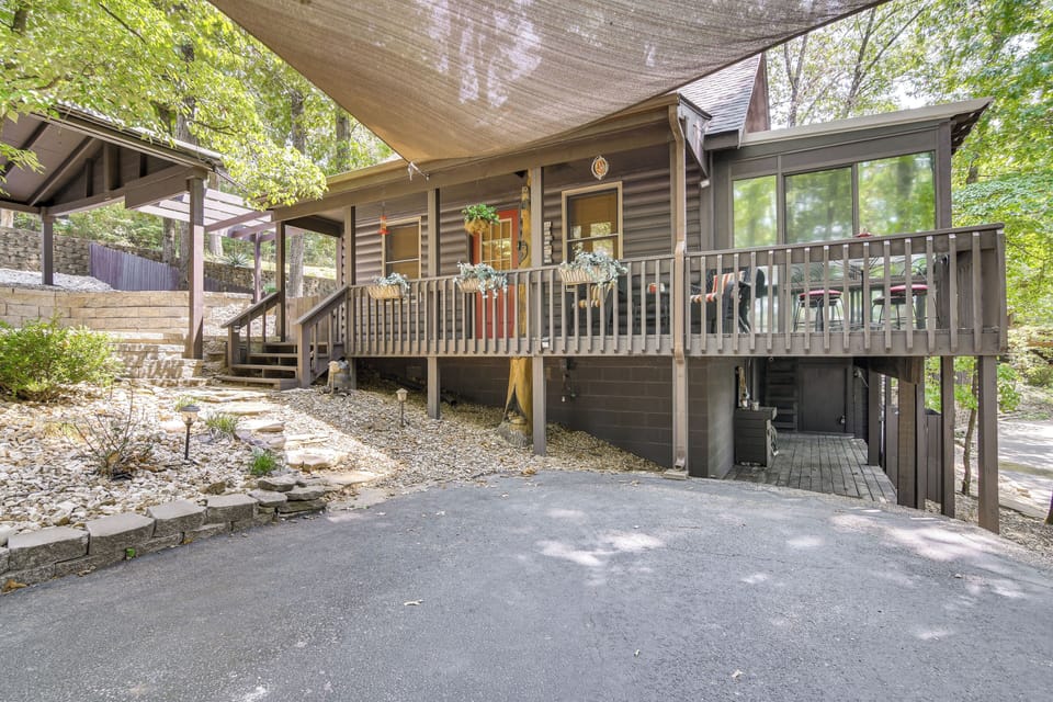 Cabin Exterior | Fire Pit | Gas Grill | Stream & Koi Pond On-Site