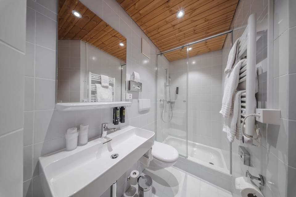 Double Room, Balcony, Mountain View | Bathroom | Shower, hair dryer, towels, soap