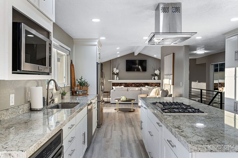 Indoors, Kitchen, Microwave, Oven, Cooktop