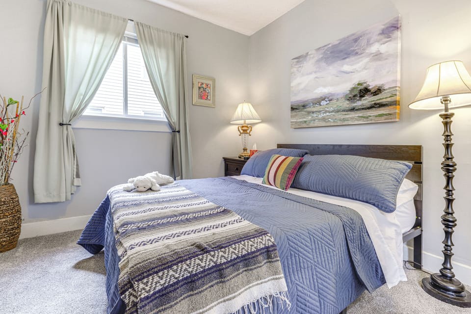 Bedroom 1 | Queen Bed | Linens Provided | Flat-Screen TV w/ Roku