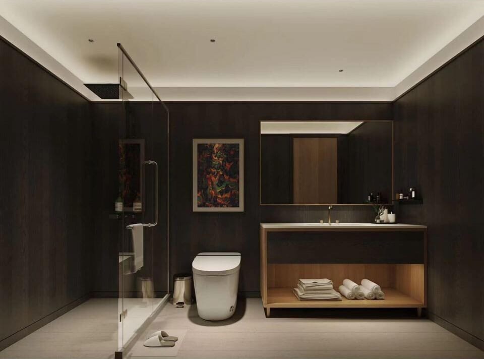 Two Double Bed Quadruple Family Room | Bathroom | Shower, rainfall showerhead, free toiletries, hair dryer