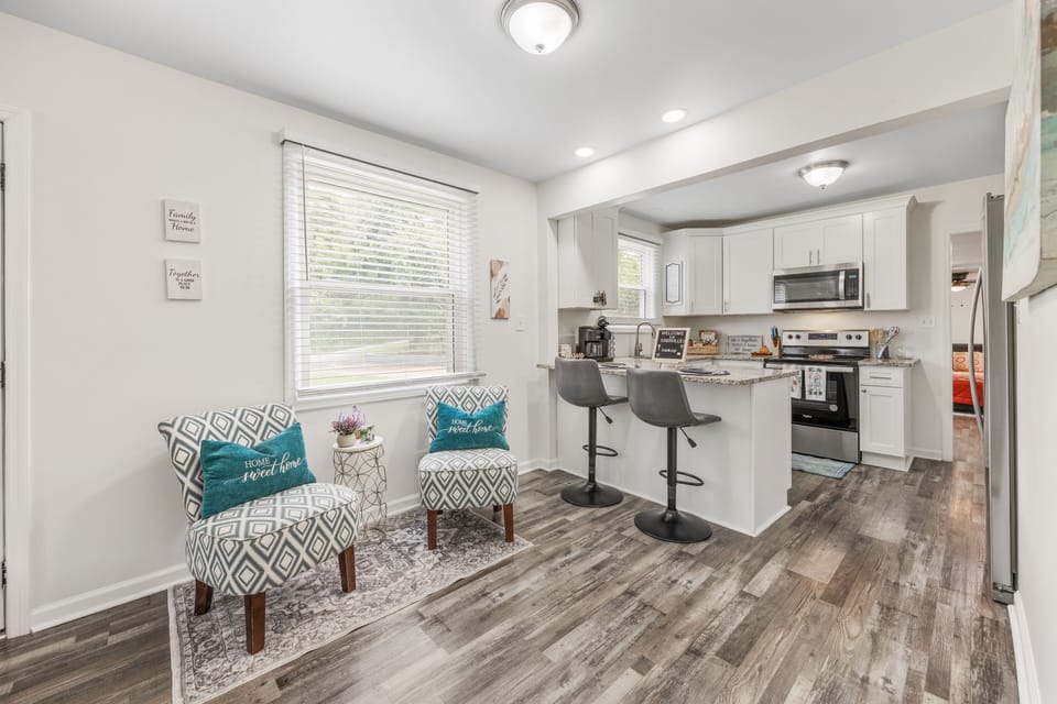 Kitchen bar and additional seating