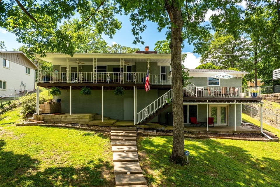 Back Porch W/ Seating & Dining Options along with Gas BBQ Grill