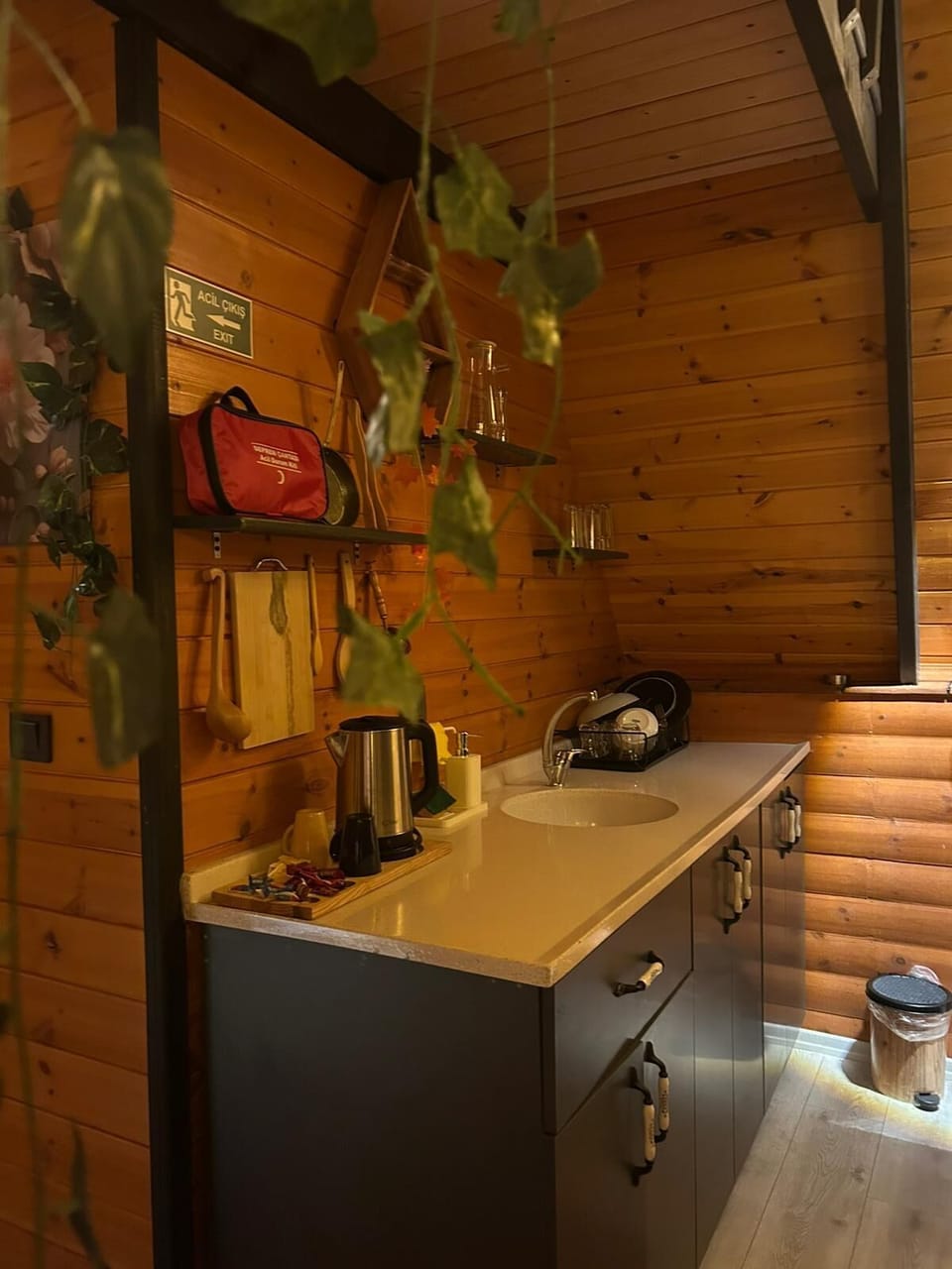 Mini-fridge, stovetop, cookware/dishes/utensils