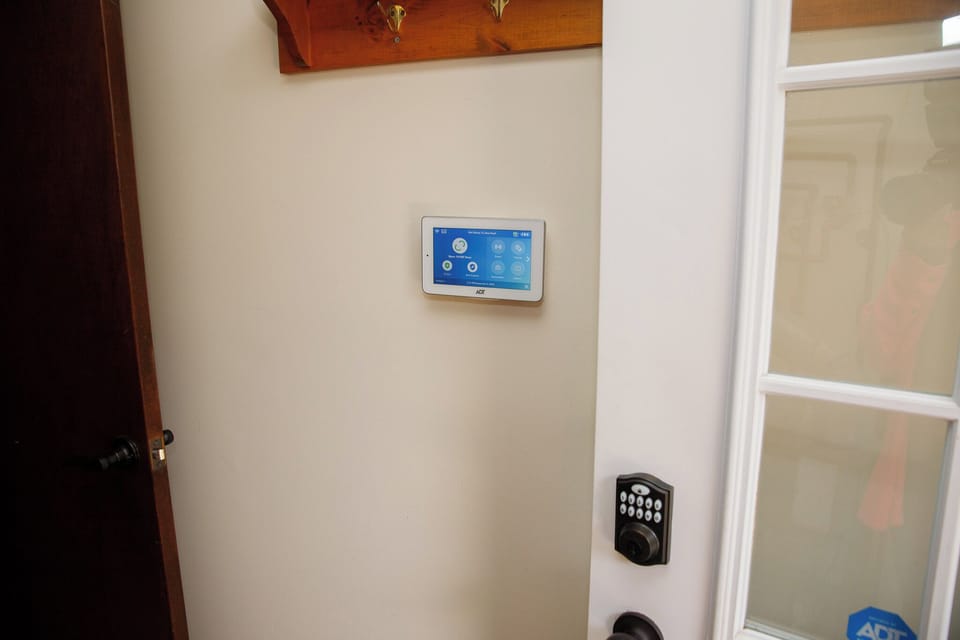 Safety & ease. Keypad deadbolt locks and alarm system.