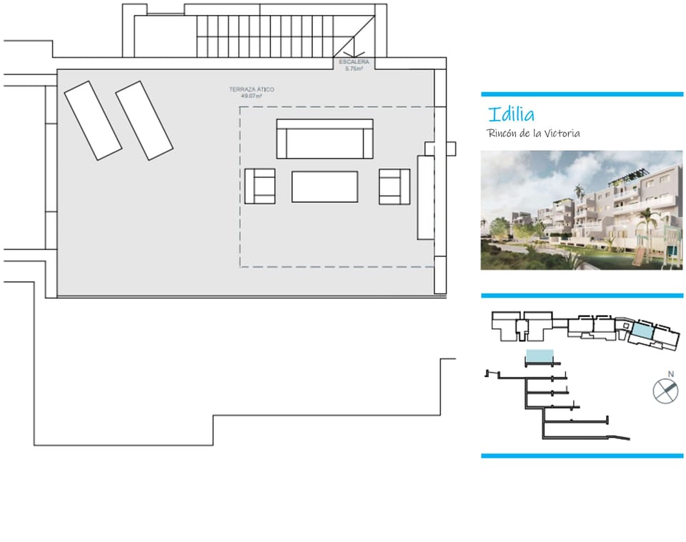 Idilia floorplan rooftop terrace - Idilia (Rincon | Malaga)