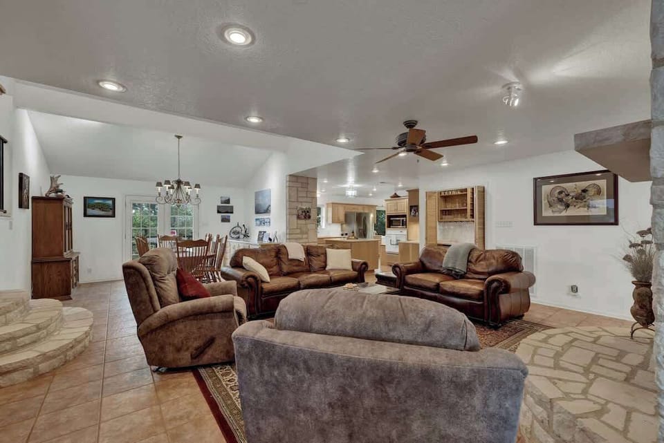 Kick your feet up in the large living room.