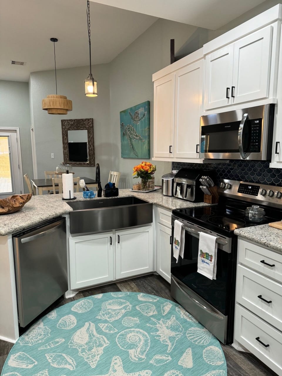 Modern kitchen with farmhouse sink
