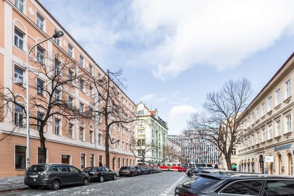 The building location is just few steps from tram station