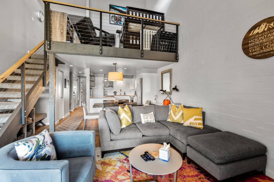 Great loft space above living room