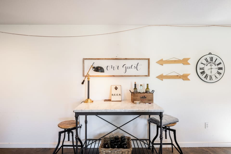 Table in the barn.