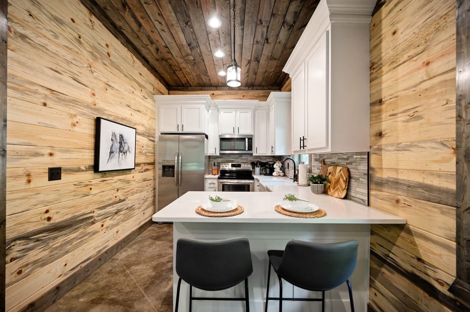 We also have a fully equipped kitchen where you can cook your favorite home-cooked meals.