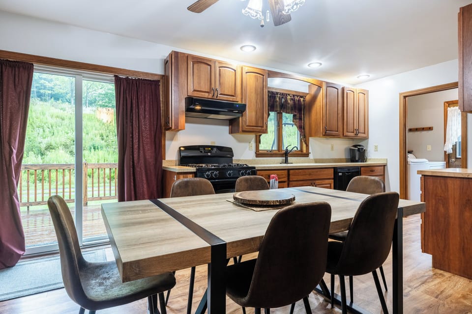 Spacious eat-in kitchen.