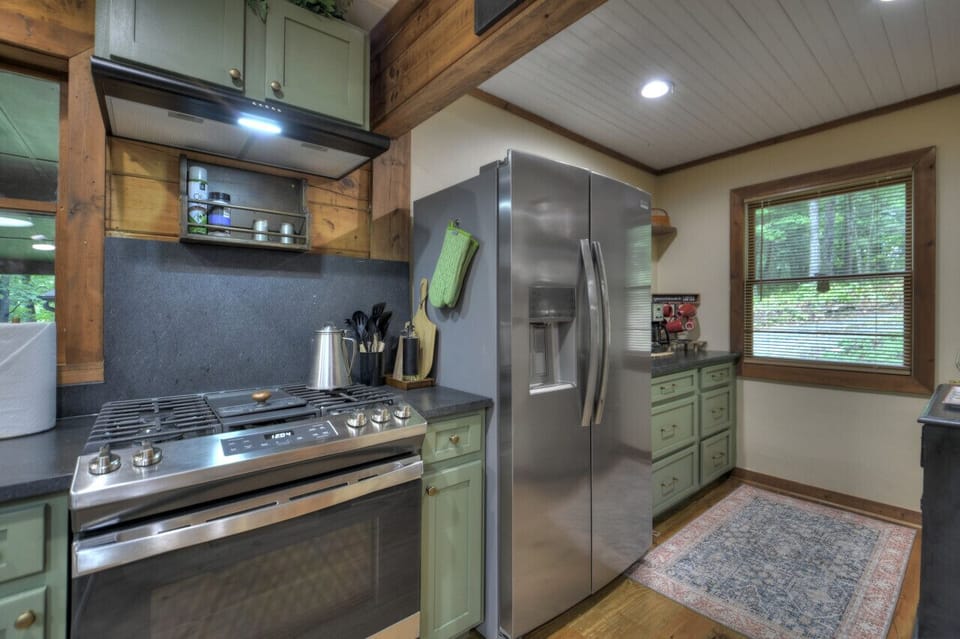 Modern stainless steel appliances
