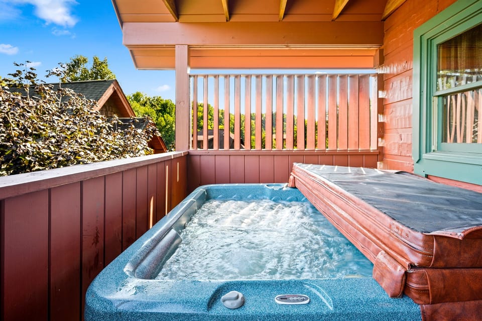Unwind in your private hot tub after a day of adventure