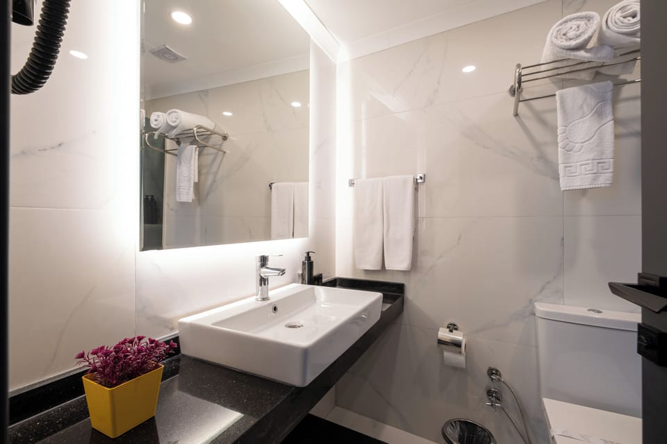 Classic Double Room, City View | Bathroom | Free toiletries, hair dryer, slippers, towels
