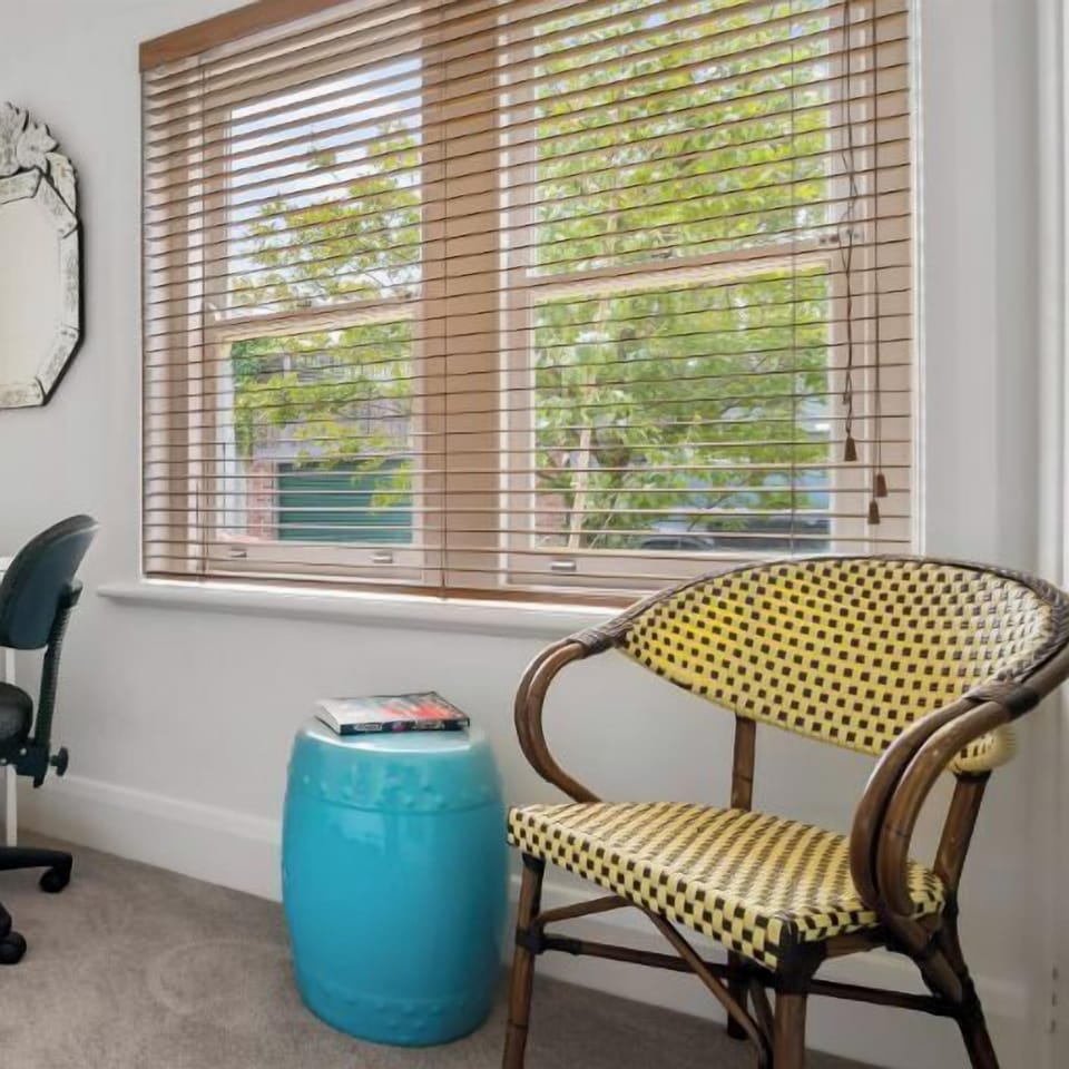 WORKSTATION: The front bedroom has a desk with street outlook that’s perfect for working from home. 