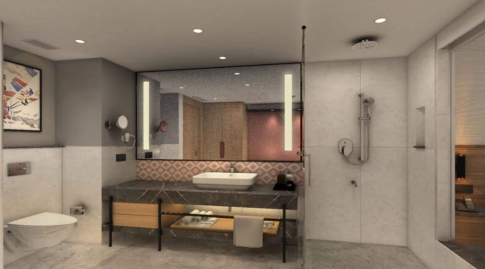 Deluxe Room, 1 Double Bed | Bathroom | Hair dryer, towels, shampoo, toilet paper