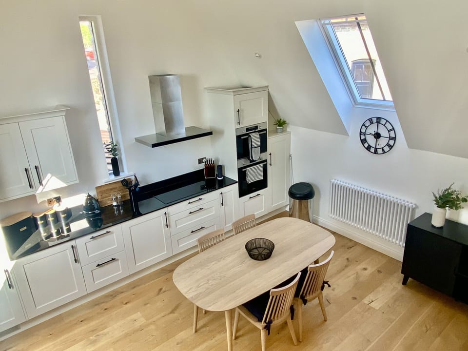 St Mary's Barn, Stalbridge: An aerial view of the kitchen
