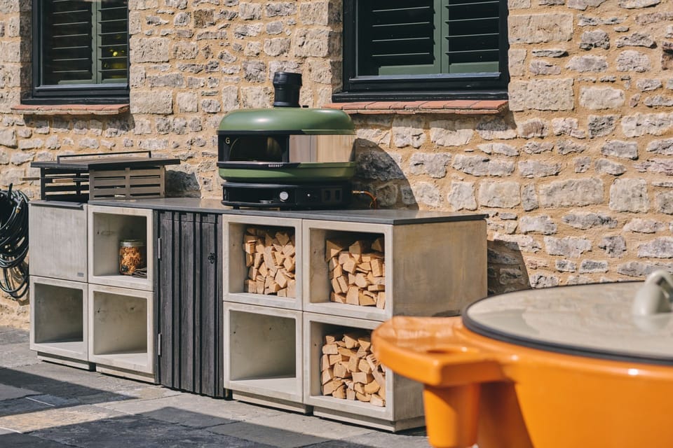 Outdoor kitchen area at The Suite, Glastonbury, Somerset