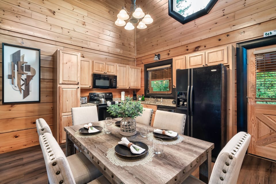 Enjoy a fully stocked kitchen paired with luxury dining.