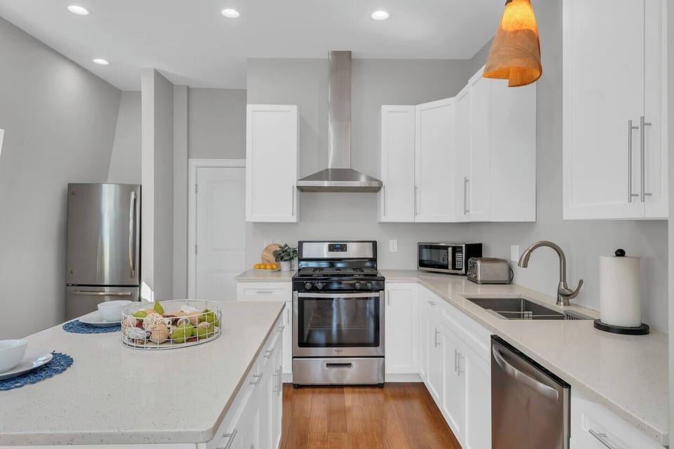 Kitchen is stocked with everything you can think of that’s needed for cooking-in!