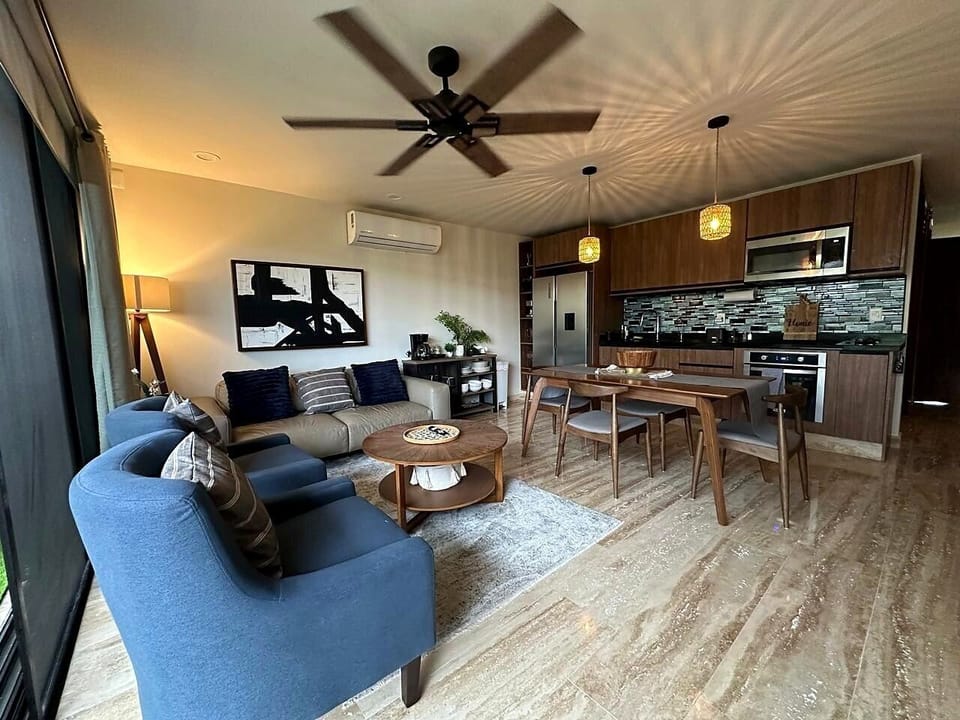 Open-concept living room and dining area
