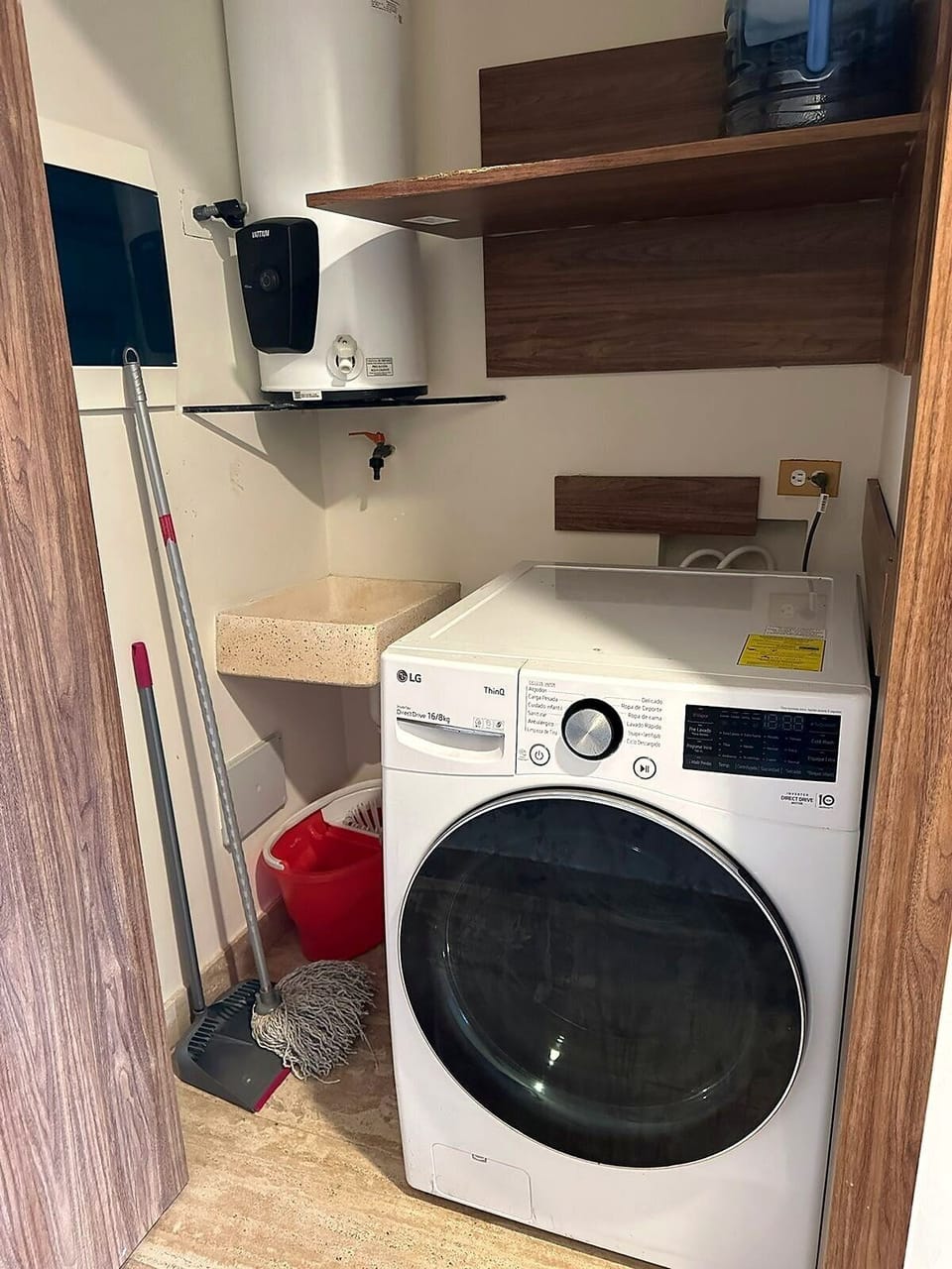 In-unit washer and laundry area
