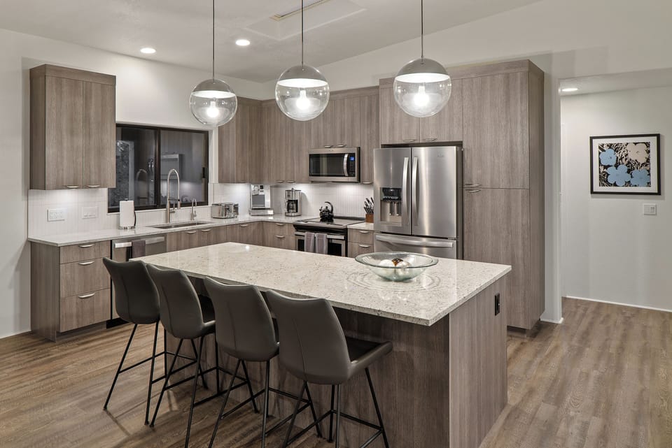 Remodeled Kitchen with bar seating