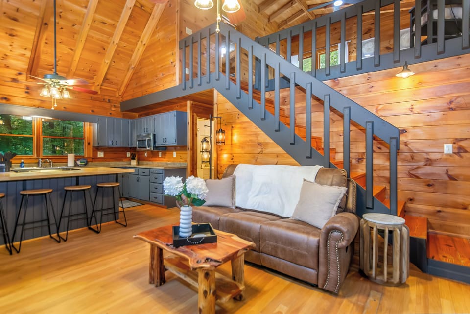 Living area and kitchen