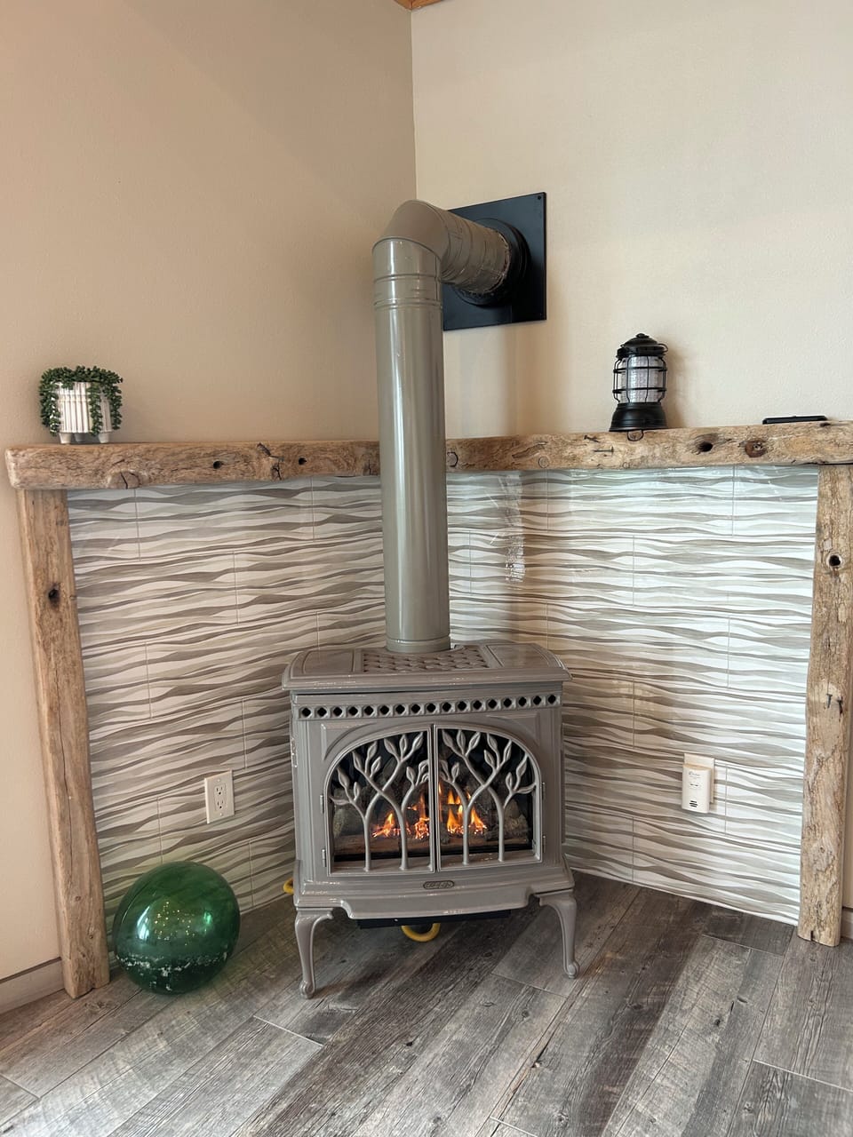 Cozy up by the gas fireplace on stormy evenings