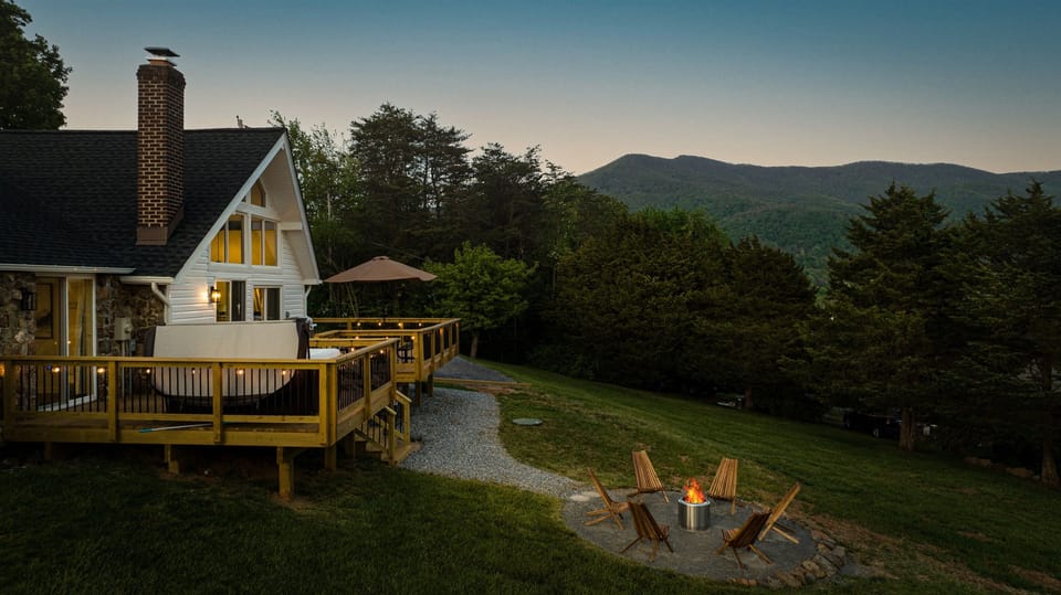 Blue Ridge Mountain view from the deck, living room, kitchen, dining, and second floor!