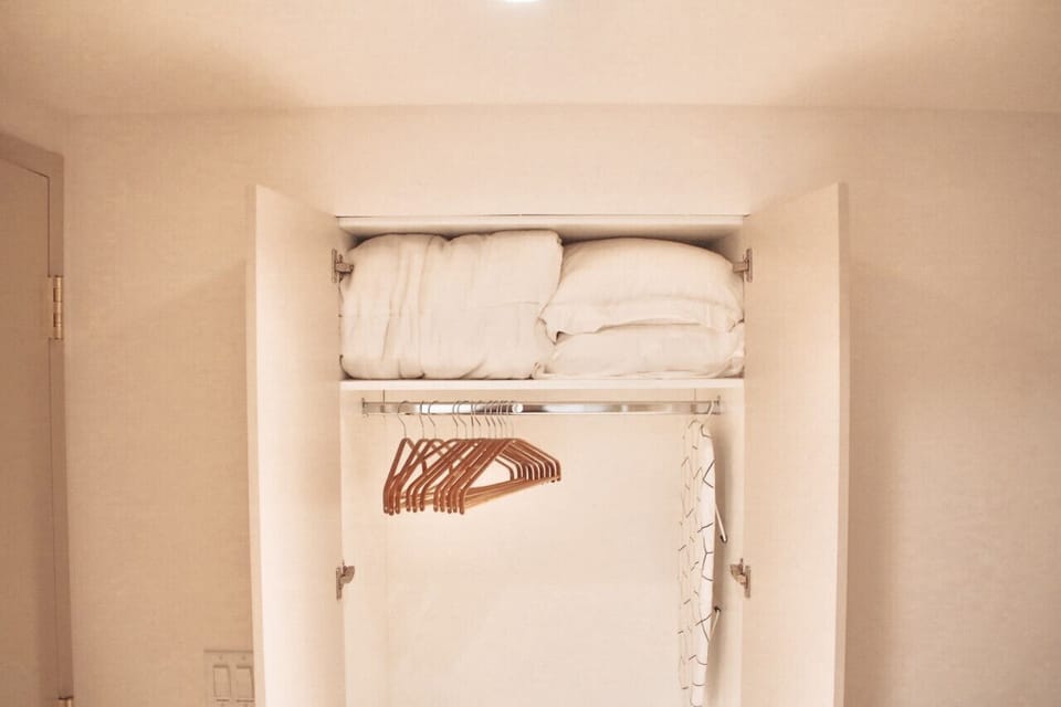 Closet has Extra Pillows & Duvet for Sofabed