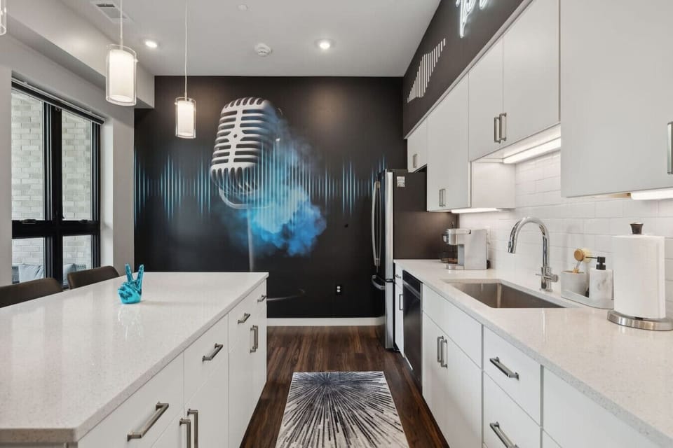 Fully stocked kitchen with everything you need—plus a Keurig + starter K-Cups to kick off your mornings. Enjoy modern appliances, spacious countertops, and an island made for breakfast (or late-night snacks).