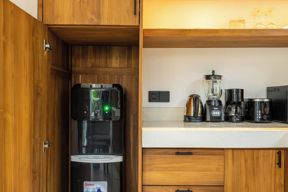 Villa | Private kitchen | Coffee/tea maker, fridge, electric kettle, toaster