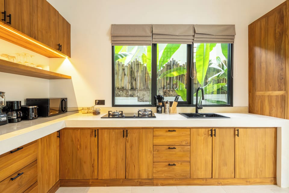 Villa | Private kitchen | Coffee/tea maker, fridge, electric kettle, toaster
